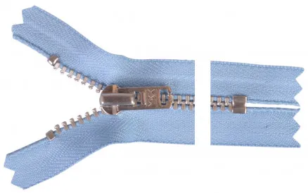 YKK Lynlås Aluminium 6cm 4mm Lyseblå